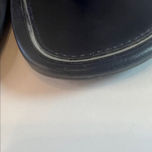 Tory Burch Miller Sandals 8M Navy Blue Silver Logo Leather Thong Flip Flop - Picture 5 of 10